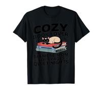 Cozy Book Lover Siamese Mom Soft Pages Quiet Nights T-Shirt