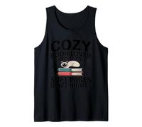Cozy Book Lover Siamese Mom Soft Pages Quiet Nights Tank Top