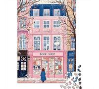 Cozy Bookshop Scene 1000 Pc Thick Cardboard Jigsaw Puzzle Teen Fans 12-18 Brain Training Wall Decoration 52x38cm/1000pcs