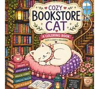 Cozy Bookstore Cat: Coloring Book. Books, Cats, Cozy Days