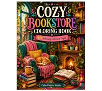 Cozy Bookstore Coloring Book: Stress Relief Through Cozy Bookstores, Reading Nooks, Cats & Charming Libraries
