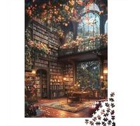 Cozy Bookstore Interior Puzzles 1000 Piece for Adults Jigsaw Puzzles Jigsaw Puzzles Game for The Whole 52x38cm/1000pcs