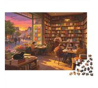 Cozy Bookstore Reading Corner 1000 Piece Jigsaw Puzzle Paper for Adults Warm Indoor Scene Jigsaw Puzzle for Family Relaxing Focus Home Decor Gift 38x26cm/1000pcs