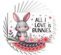 Cozy Bumper, Camping Decorations Bottle A Cute Bunny Surrounded By Pink Flowers with The Text All I Love is Bunnies. | Funny Quote Hunting Decals(12X18CM)