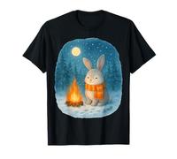 Cozy Bunny Campfire Winter Holidays T-Shirt