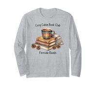 Cozy Cabin Book Club, Fireside Reads Reading Lover Design Long Sleeve T-Shirt