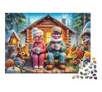 Cozy Cabin Couple Jigsaw Puzzles 1000 Pieces with Clean Edges Centenary Jigsaws As A Concentration Training Puzzle for Decompression And Decor 38x26cm/1000pcs