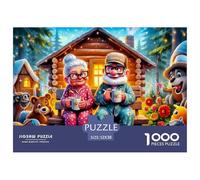 Cozy Cabin Elderly Cartoon Scene 1000 Piece Jigsaw Puzzle Adult Paper Puzzle Game Relaxation Focus 52x38cm/1000pcs 52x38cm/1000pcs