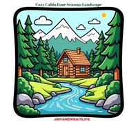 Cozy Cabin Four Seasons Landscape: Bold Lines Coloring Book for Kids: 30 Relaxing Nature Scenes Featuring Spring, Summer, Autumn, and Winter Forest Houses with Thick Black Frames