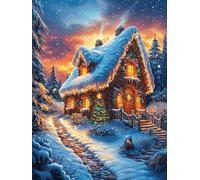Cozy Cabin in A Snowy Valley 1000 Pieces Set Premium Jigsaw Puzzle Science Fiction Magical Dream Teen Fans 14-18 Yrs Logic Skill Leisure Adventure Valentines Gift Creativity & Gift Givin