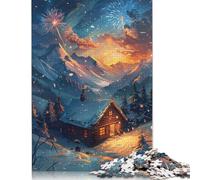 Cozy Cabin in Snowy Mountains Puzzle for Adults And Teenagers 500 Pieces Puzzles for Adults Teenagers 14+ 500pcs (52x38cm)