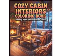 Cozy Cabin Interiors Coloring Book for Adults & Teens: Warm Hygge Spaces, Rustic Rooms & Relaxing Cabin Designs to Color