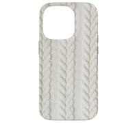 Cozy Cable Knit White Winter Christmas Theme Case for iPhone 14 Pro