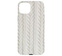 Cozy Cable Knit White Winter Christmas Theme Case for iPhone 15 Plus