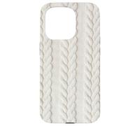 Cozy Cable Knit White Winter Christmas Theme Case for iPhone 15 Pro
