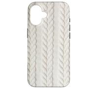 Cozy Cable Knit White Winter Christmas Theme Case for iPhone 16