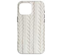 Cozy Cable Knit White Winter Christmas Theme Case for iPhone 16 Pro Max