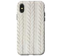 Cozy Cable Knit White Winter Christmas Theme Case for iPhone X/XS