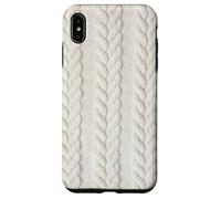 Cozy Cable Knit White Winter Christmas Theme Case for iPhone XS Max