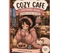 Cozy cafe.Coloring book: Cozy moments.Cute scenes.Relax&unwind.