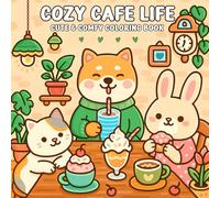 Cozy Cafe Life Cute & Comfy Coloring Book: 40+ Fun and Easy Designs for Teens & Adults - Adorable Animals Enjoying Cafe Moments