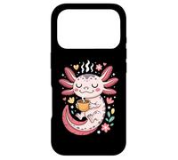 Cozy Caffeinated Axolotl Morning Latte Vibes Case for iPhone 17 Pro
