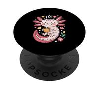 Cozy Caffeinated Axolotl Morning Latte Vibes PopSockets Adhesive PopGrip