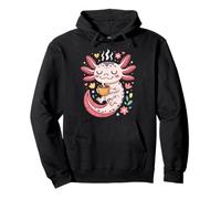 Cozy Caffeinated Axolotl Morning Latte Vibes Pullover Hoodie