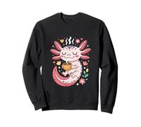 Cozy Caffeinated Axolotl Morning Latte Vibes Sweatshirt
