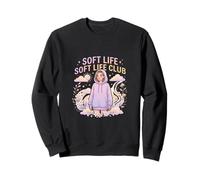Cozy Calm Aesthetic Pastel Lifestyle Illustration Sweatshirt