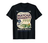 Cozy Calming Matcha Moments 1958 Books and Matcha Tea T-Shirt