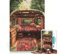 Cozy Camper Van Interior 1000 Piece Jigsaws for Teenagers Logic Boost, Thick Material, Home Fun, Perfect Decor (38x52cm)