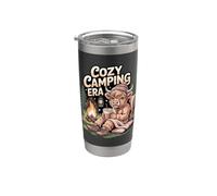 Cozy Camping Era Cow Campfire Scene Stainless Steel Insulated Tumbler