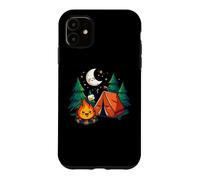 Cozy Camping Tent Campfire Pine Moon Cute Cartoon Outdoor Case for iPhone 11