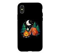 Cozy Camping Tent Campfire Pine Moon Cute Cartoon Outdoor Case for iPhone X/XS