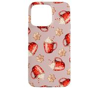 Cozy Cappuccino and Snowflake Cookies on Dusk Pink Case for iPhone 15 Pro Max