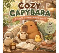 Cozy Capybara: Bold & Easy Coloring Book for Adults and Teens | 50 Cute & Relaxing Everyday Scenes