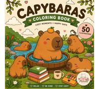 Cozy Capybara Coloring Book: Cute Kawaii Animal Coloring Pages for Relaxation, Stress Relief, Mindfulness and Cozy Moments