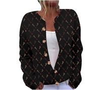 Cozy Cardigans for Women Christmas Knitted Cardigans Sweaters Oversized Jumpers Christmas Santa Claus Printed Long Sleeve Button Jacket Novelty Xmas Graphic Jackets Winter Thermal Tops Ladies S-5XL