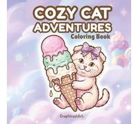 Cozy Cat Adventures: A Cute and Relaxing Kawaii Coloring Book for Kids, Teens, and Adults, Featuring 40 Adorable Cat Illustrations for Stress Relief and Fun