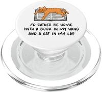 Cozy Cat & Book Lover - Introvert Homebody For Readers PopSockets PopGrip for MagSafe