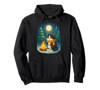 Cozy Cat Campfire Winter Holidays Pullover Hoodie