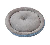 Cozy Cat Cave Bed with Jacquard Shag - Round Canvas Pet Nest with Lamb Fleece Plush Cushion Non-Slip Calming Puppy Kitten House for Indoor Cats Small Dogs All Seasons (Blue,M)