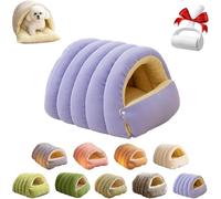 Cozy Cat Cave Bed With Removable Cushion, Easy Clean Winter Hideaway For Cats & Small Dogs, Safe & Cute Design, Green (22.4x14.6x11) - Perfect Pet Comfort! Purple 17.71 * 11.81 * 7.48