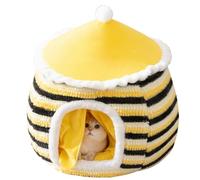 Cozy Cat Cave Bed with Removable Cushion - Indoor Cat Tent with Door Curtain, Enclosed Warm Detachable Washable Nest House for Cats & Small Medium Dogs (Large)