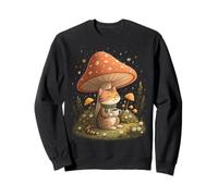 Cozy Cat Drink Coffee Mushroom Cute Cottagecore Aesthetic Sweatshirt