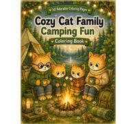 Cozy Cat Family Coloring Book: Camping Fun: 50 Cute Camping Coloring Pages with Adorable Cats, Campfires, Forest Adventures, and Cozy Outdoor Fun