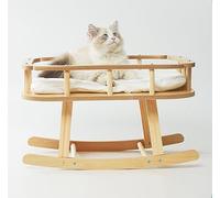 Cozy Cat Sleeping Bed - Detachable Wooden Cradle Swing for Pets, Comfortable Napping Furniture for Puppy and Cats