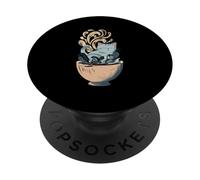 Cozy Cat Teacup Aesthetic Pet Lover Relaxing Vibe Tea PopSockets Adhesive PopGrip