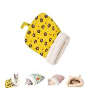 Cozy Cat Winter Sleeping Bag,Warm Cat Cave Bed,360 Wrap Self,Soft Plush Pet Bed,Suitable for Pets Under 7.5 kg/16LB (Yellow Bear A)